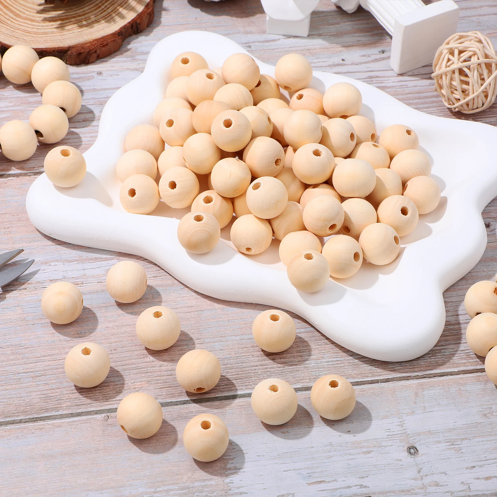 

200 Pcs Electric Wire Wooden Beads Travel Crafts Color Spacer for Jewelry Making