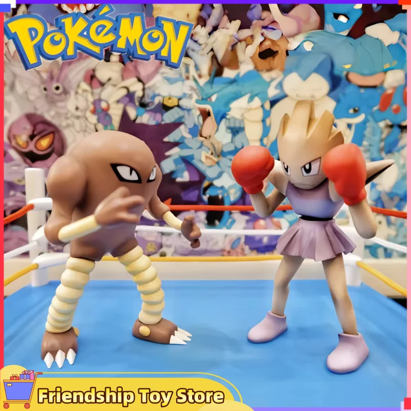 Hot Anime Pokemon Hitmonlee Scale World 1:20 Action Figure Cute Doll 3d Print Model Doll Desktop Collection Decor Kids Toy Gifts