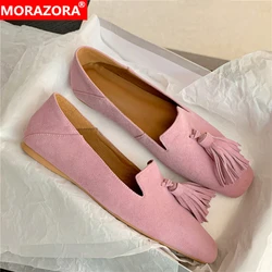 MORAZORA Size 34-44 New 2024 Fashion Flat Shoes Tassel Women Loafers Sping Summer Women's Flats Ladies Single Shoes