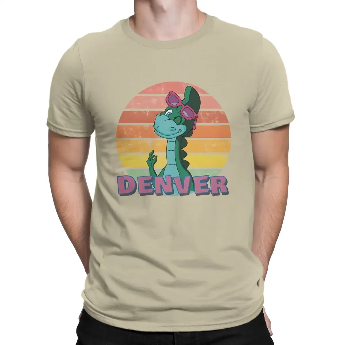 New fashion Cute Men TShirt Denver  the Last Dinosaur Cartoon O Neck Tops 100% Cotton T Shirt Humor Top Quality Birthday Gifts