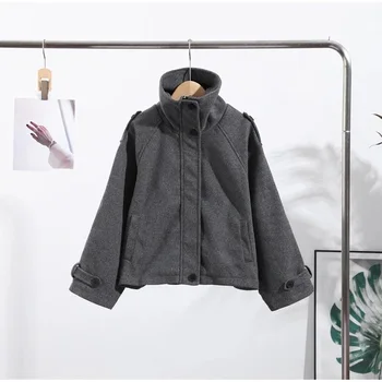 New Stand Collar Women's Coat Full Sleeve Single Breasted Pockets Loose Female Jacket 2026 Autumn Fashion Commute Lady Outwear 6 New Stand Collar Women's Coat Full Sleeve Single Breasted Pockets Loose Female Jacket 2026 Autumn Fashion Commute Lady Outwear 6