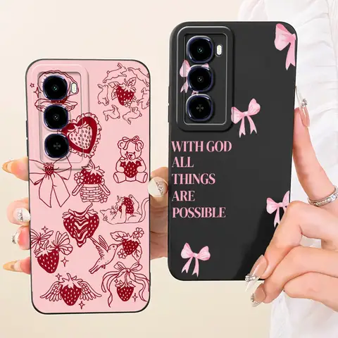 Étui pour Itel City 100 couverture C671L nouvelle mode nœud papillon dessin animé souple liquide Silicone housse de protection pour Itel City100 2025 Funda