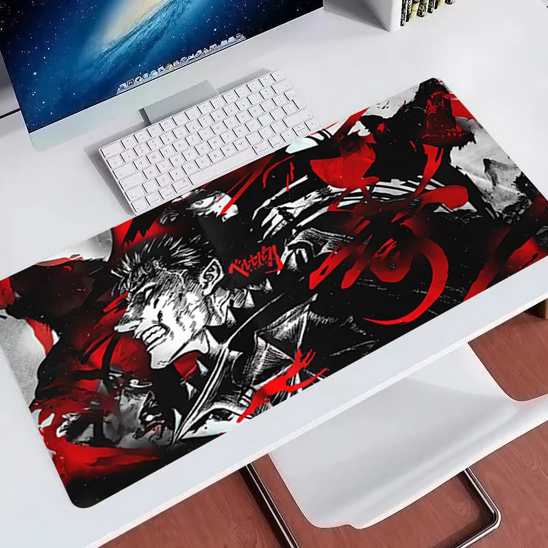 office Mouse Pad B-BERSERK Gaming Table Mat Anime Keyboard Pad Lock Edge Computer Accessories Large XXL Esports Gamer Mousepads