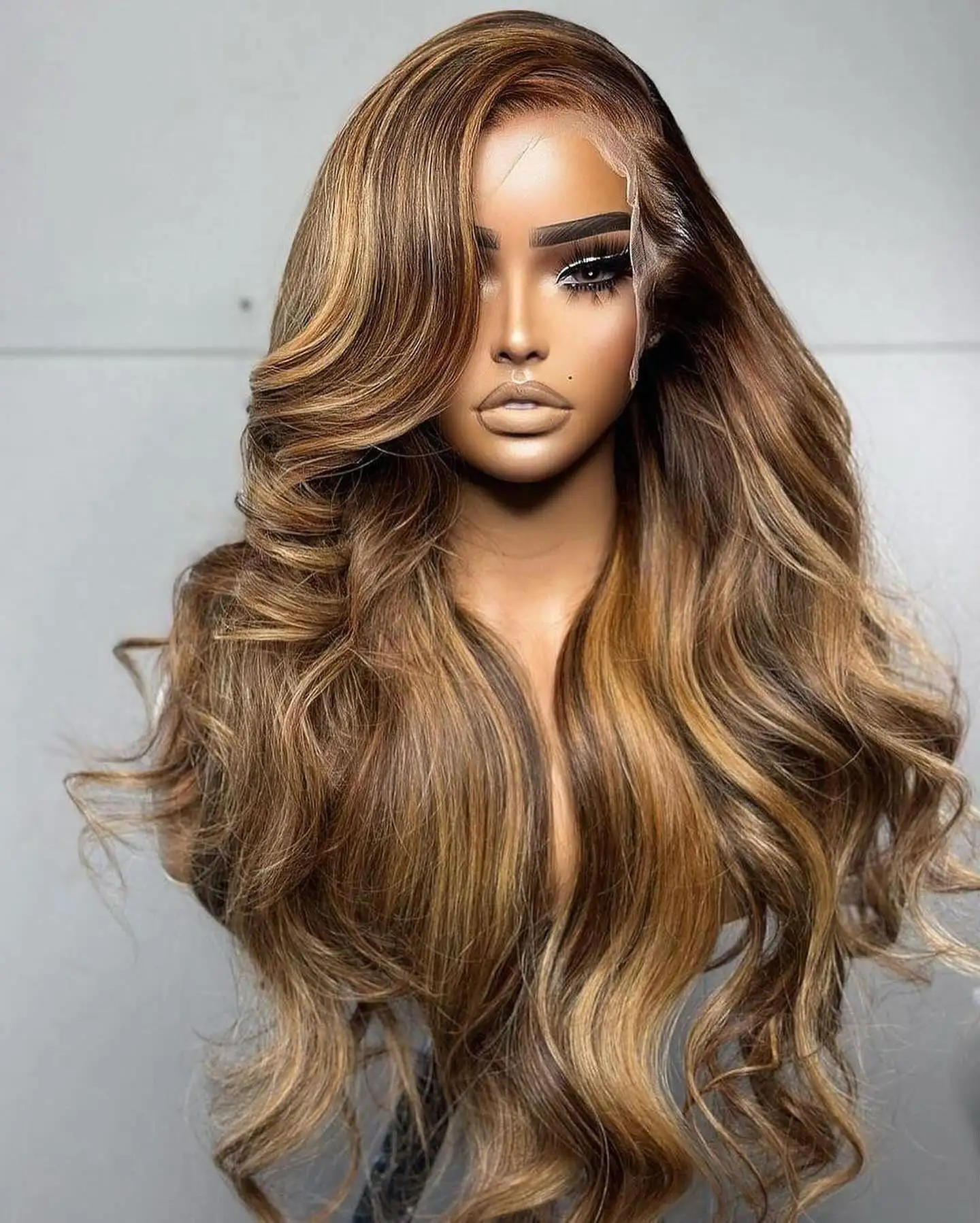 13x4 13x6 Highlight Body Wave Lace Frontal Wigs Human Hair 4/27 Ombre Blonde Colored Lace Front Wigs For Women 4x4 Closure Wig