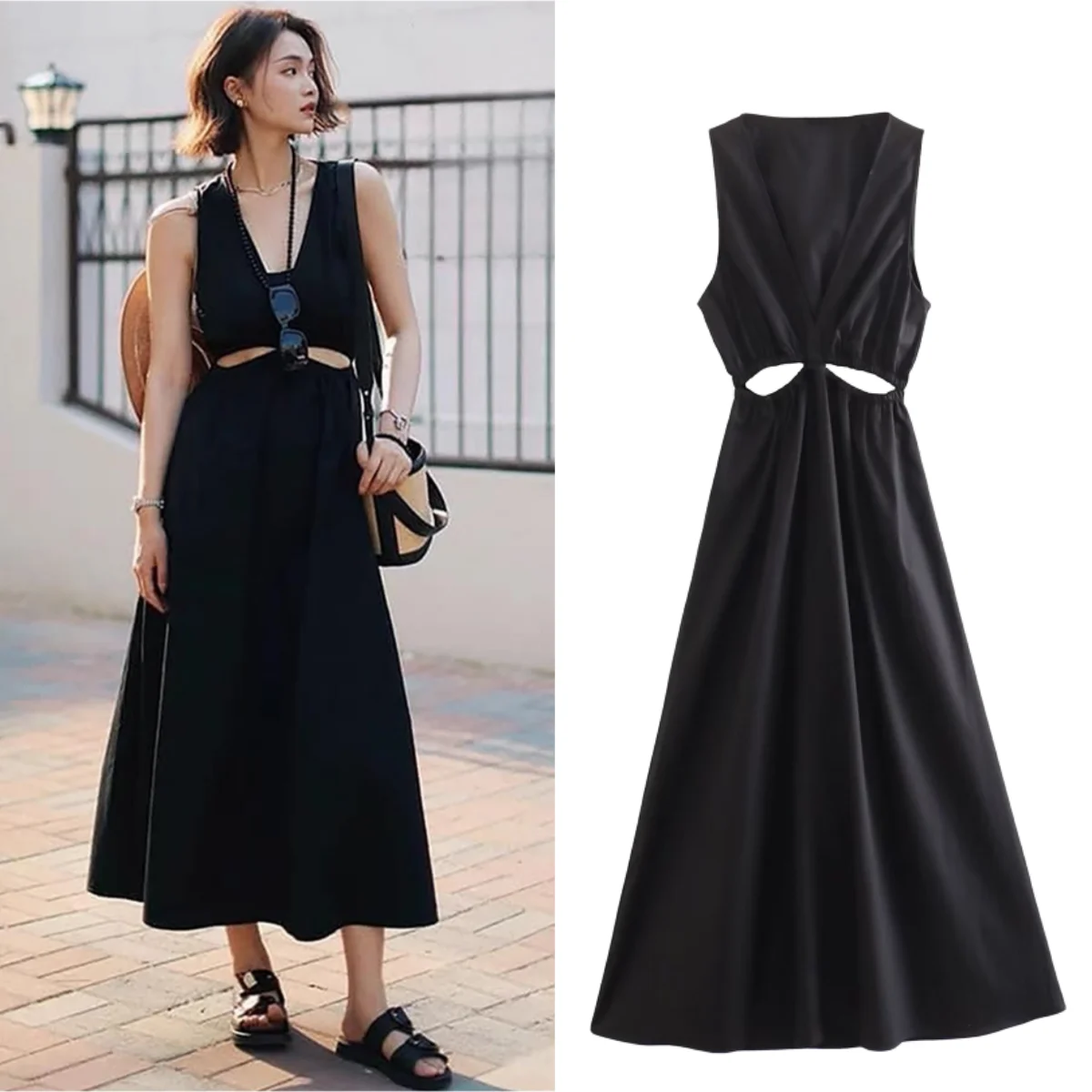 

Rindu TRAF 2024 Open Design Dress Elegant Party Dresses Women Female Pretty Women's Long Zevity Clothing Y2k