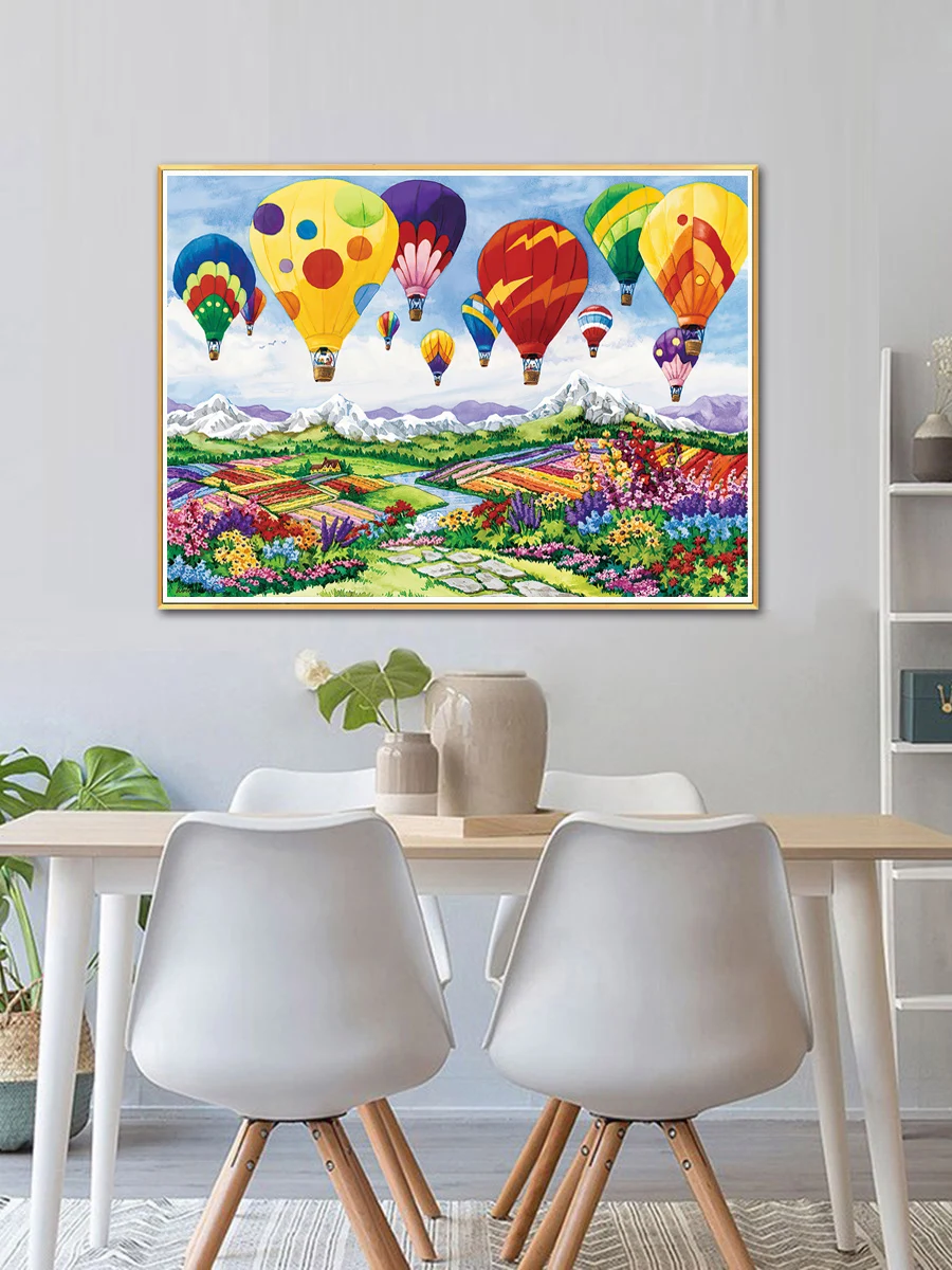 Luftballons Blume Meer Kreuz stich DIY Stickerei Kits nach Hause modische dekorative Malerei 11 ct9ct gedruckt Handarbeit Pack Set