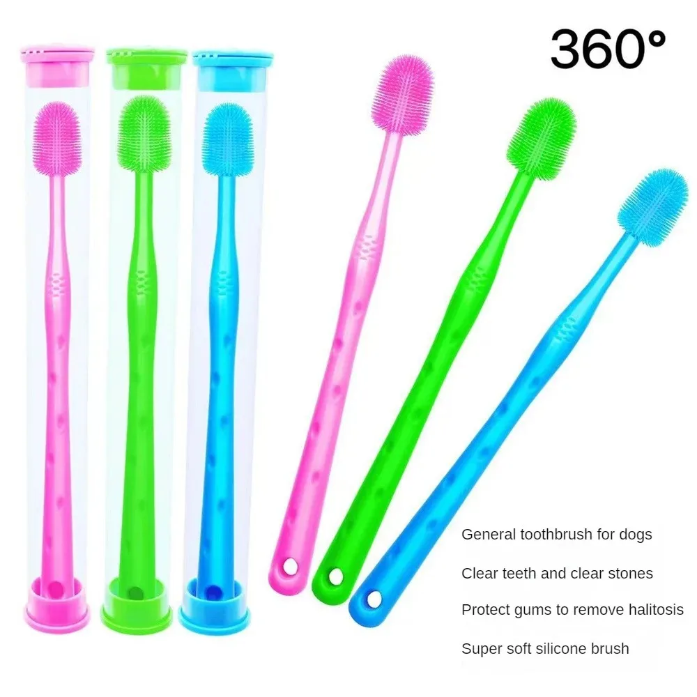 360° Silicone Pet Toothbrush Soft Dog Cat Toothbrush for Oral Care Teeth Cleaning Remove Tartar Pet Supplies
