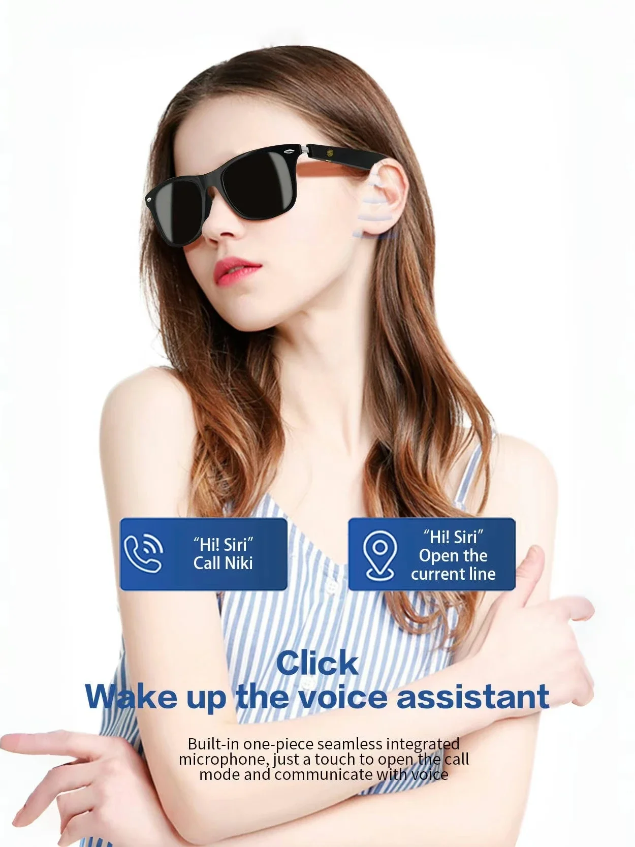 Bluetooth Smart Glasses For Listen To Music And Call Sunglasses Can Be Equipped With Myopia Lenses UV Protection For Men Women