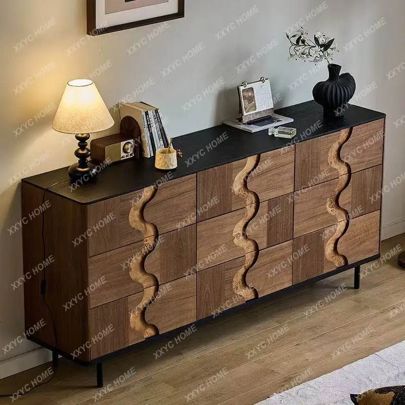

LMedieval style solid wood simple bedroom storage cabinet living room storage entrance