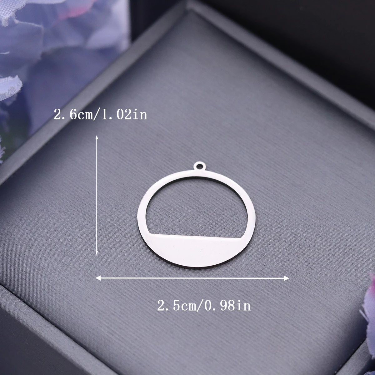 3pcs Stainless Steel Round Bezel Pendant Semicircle Hollow Frame Charms For DIY Necklace Earrings Jewelry Making Findings