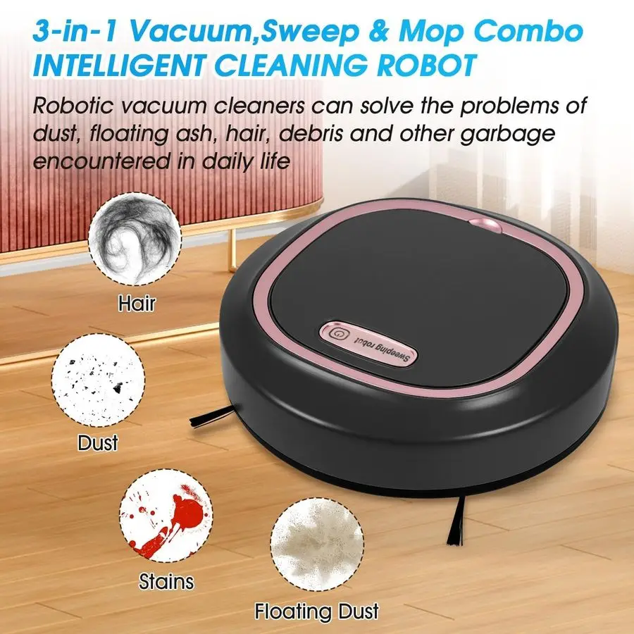 เครื่องดูดฝุ่นพร้อมระบบทำความสะอาดแบบ 3in1 ที่ดูดฝุ่นและถูพื้นได้, หุ่นยนต์ดูดฝุ่น, ระบบนำทางอัจฉริยะ, หลีกเลี่ยงสิ่งกีดขวาง