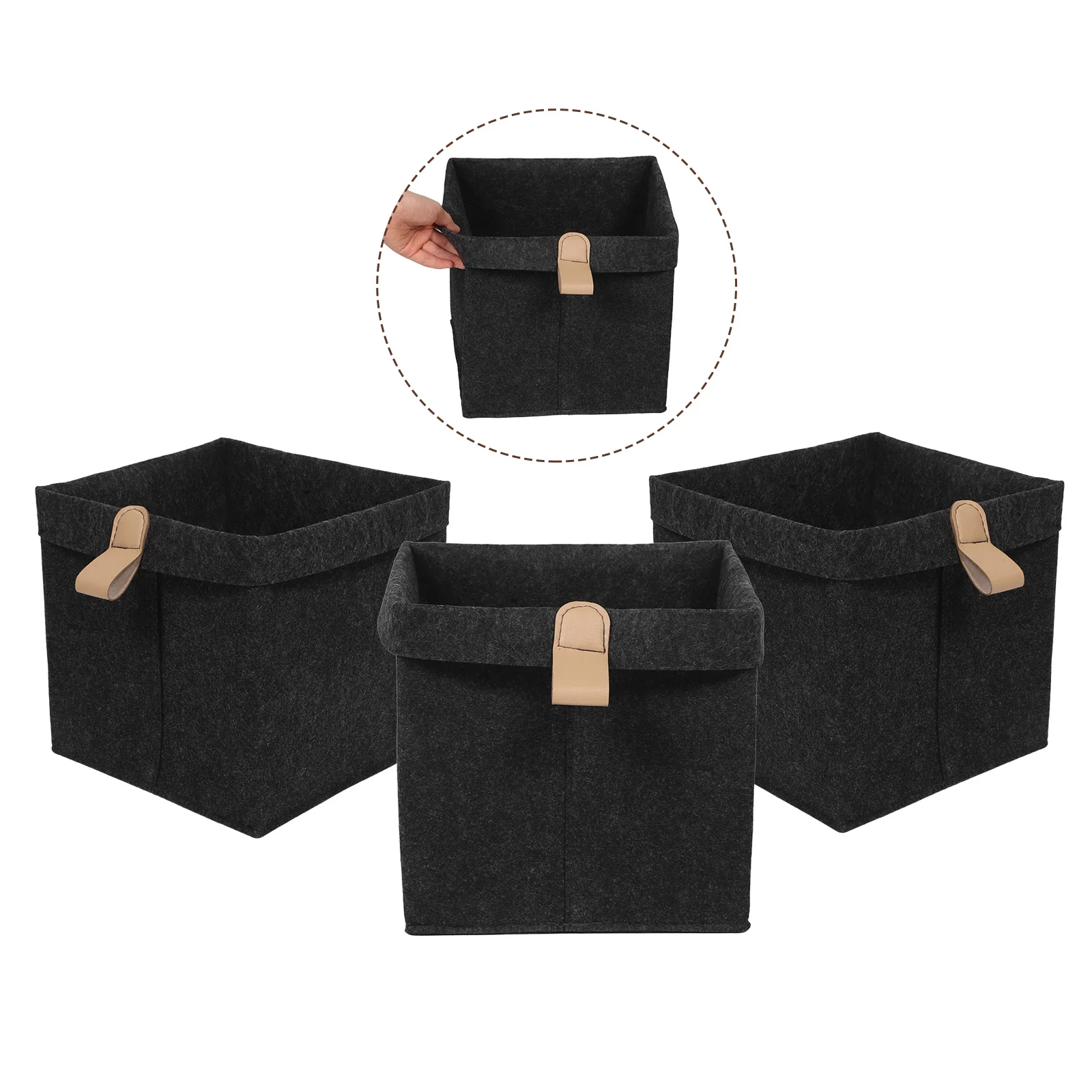 

6pcs Felt Folding Storage Box Cube Bins Foldable Baskets for Shelves Clothes Toys Closet Organizer Nursery Home for shelves