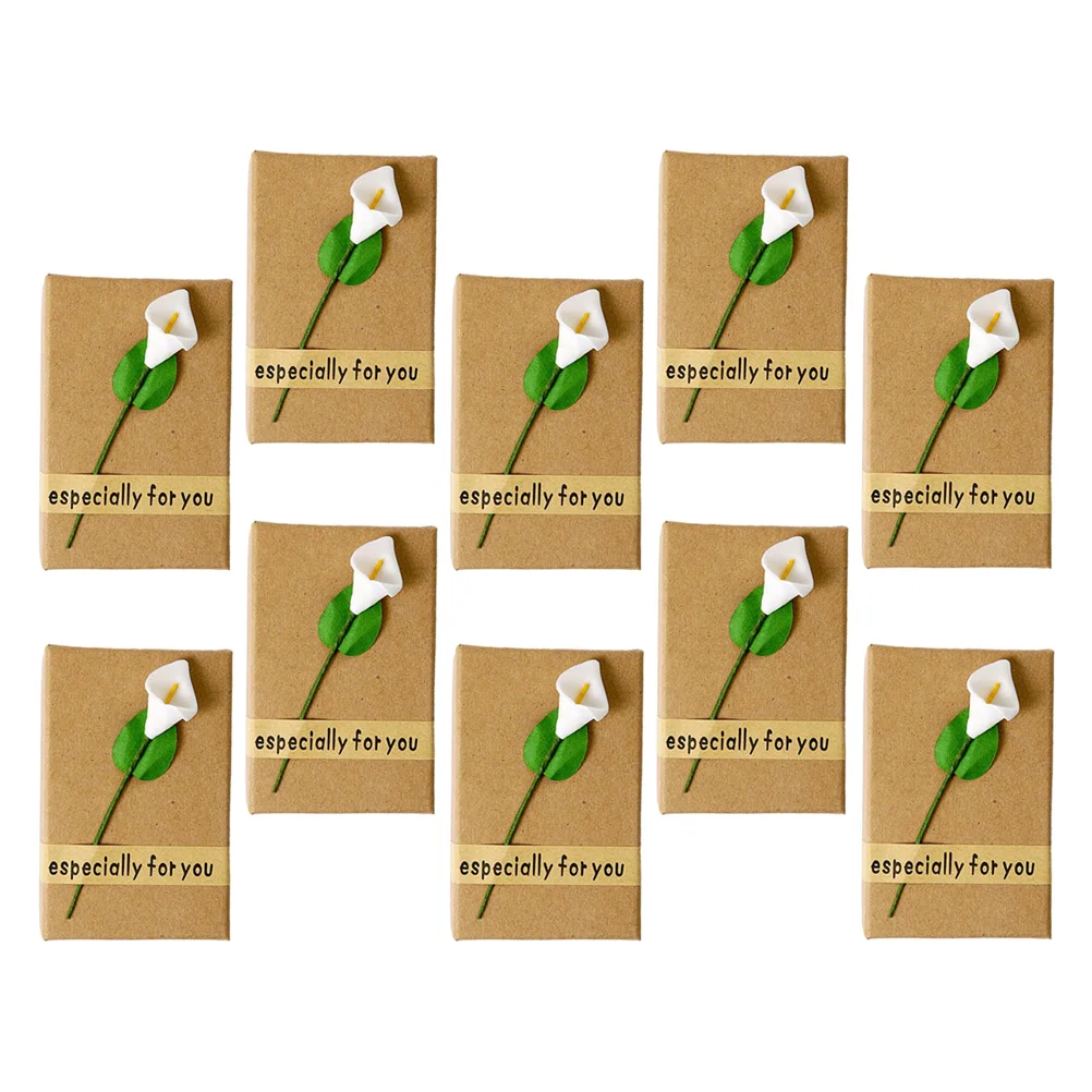 

10 Pcs Kraft Paper Jewelry Box for Necklace Earring Pendant Gift Packaging Lily Vintage Storage Solution
