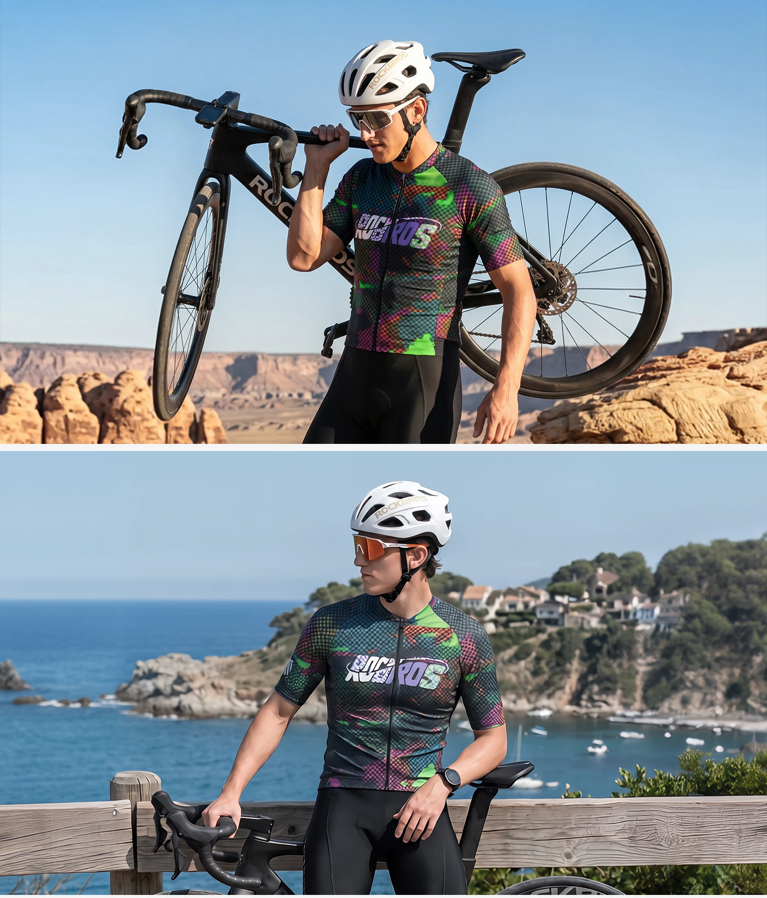 ROCKBROS Sommer-Radtrikot Leichtes Hochelastisches Oberteil Atmungsaktives Schnelltrocknendes Kurzarm-Trikot Herren-Radsportbekleidung – Detail 30