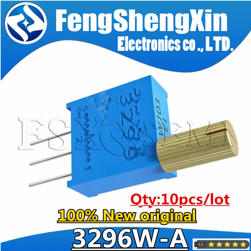 10pcs 3296W-A 50R 100R 200R 500R 1K 2K 5K 10K 20K 50K 100K 200K 500K 1M 2M Multi-turn adjustable potentiometer 101 102 103 104