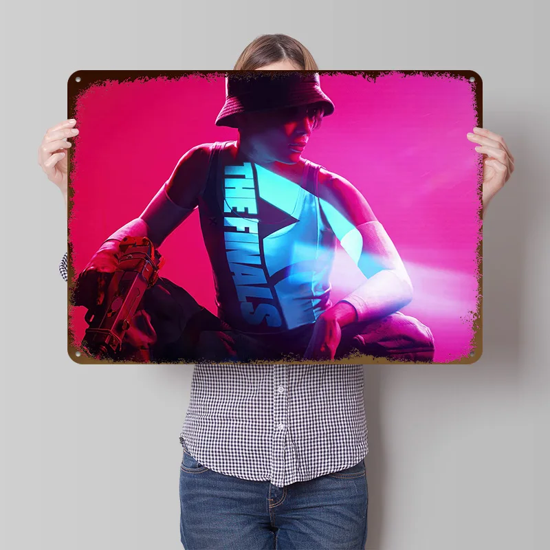The Finals Game Character Portrait 3D Texture Printed Poster Customized Wall Art Vintage Metal Tin Signs for Office Decoration