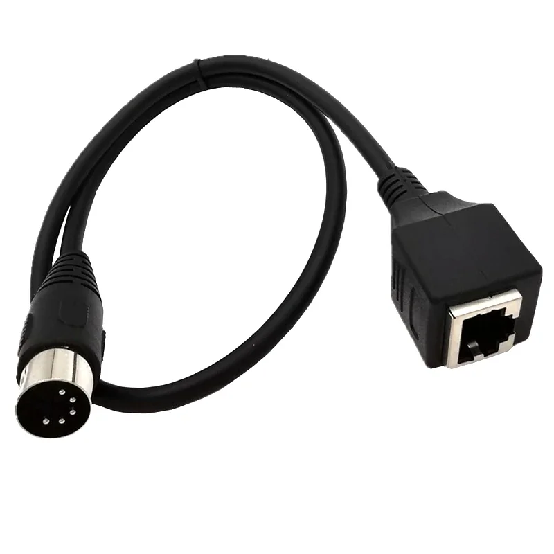 

0,5 м, 1 м, 1,5 м, большой 5-контактный разъем DIN «папа-мама» к RJ45 «мама» 8p8c, аудиокабель-переходник MIDI к RJ45