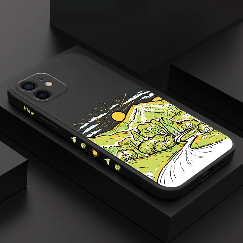 

Glutinous Mountain Phone Case For iPhone 12 11 X XR XS 8 7 SE2 Plus Pro Max Mini Silicone Cover