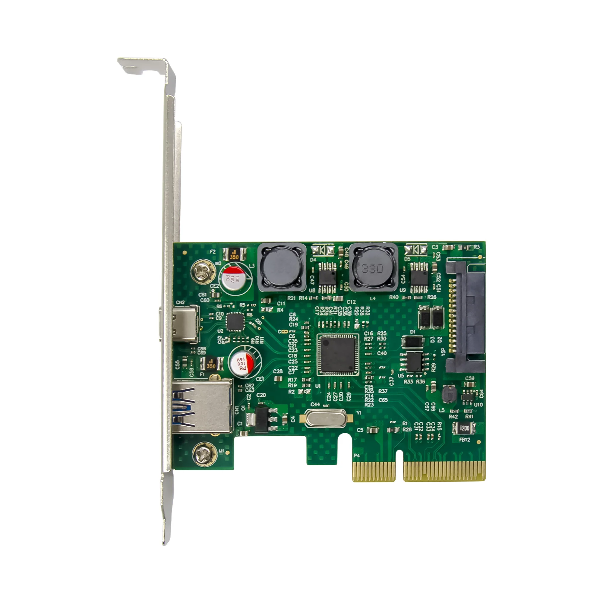 SUNWEIT ST639 PCIe X4 ASM3142 USB3.1-C+A Carte étendue 10 Gbit/s