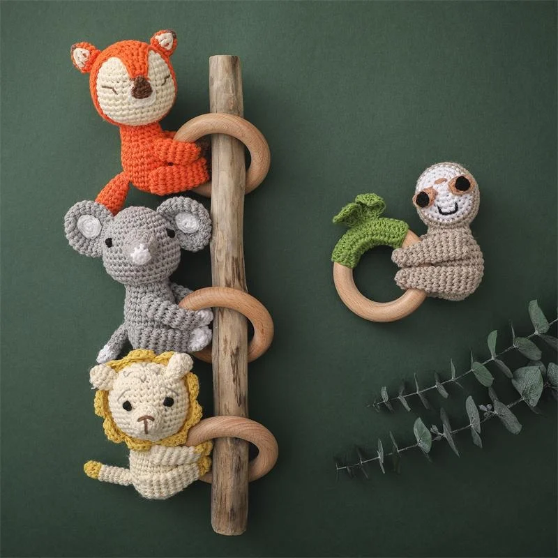  Rabbit Baby Teething Toy Jewelry Accory Tooth Gel Part Hook Weave Baby Teeth inding Bracelet Toy for Infants