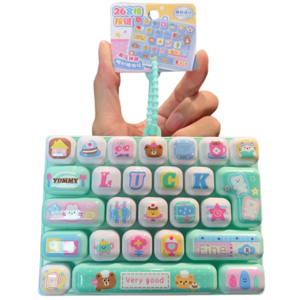 Animals 26 Keys Keyboard Keychain Pressable Keys Clicker Sound Keyboard Clicker Keychain Relaxed Cartoon