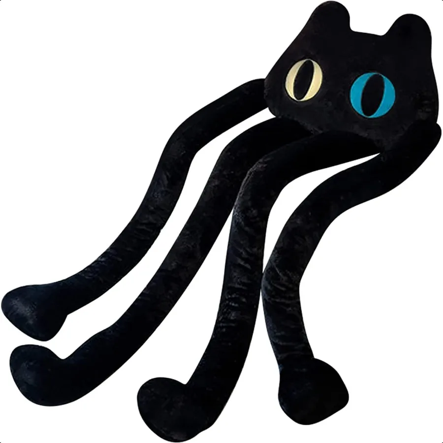 

Long Cat Plush Pillow 39 Cute Black Cat Stuffed Animals Kawaii Soft Plushies Big Plush Toys Gift for Girlfriend