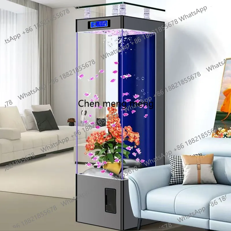 

Интеллектуальный аквариум-бокс без необходимости обслуживания, вертикальный напольный фильтр для дома и гостиной, интегрированная экологическая система из стекла