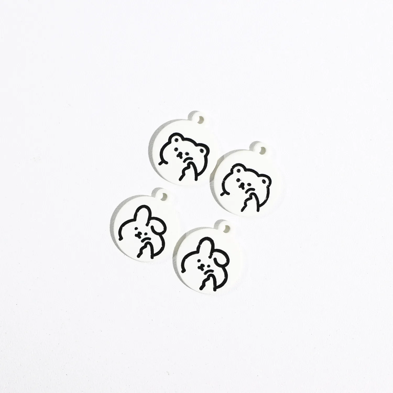 10pcs Simple Strokes of Little Bear Charms for Jewelry Making Earring Pendant Bracelet and Necklace Charm Dropshipping