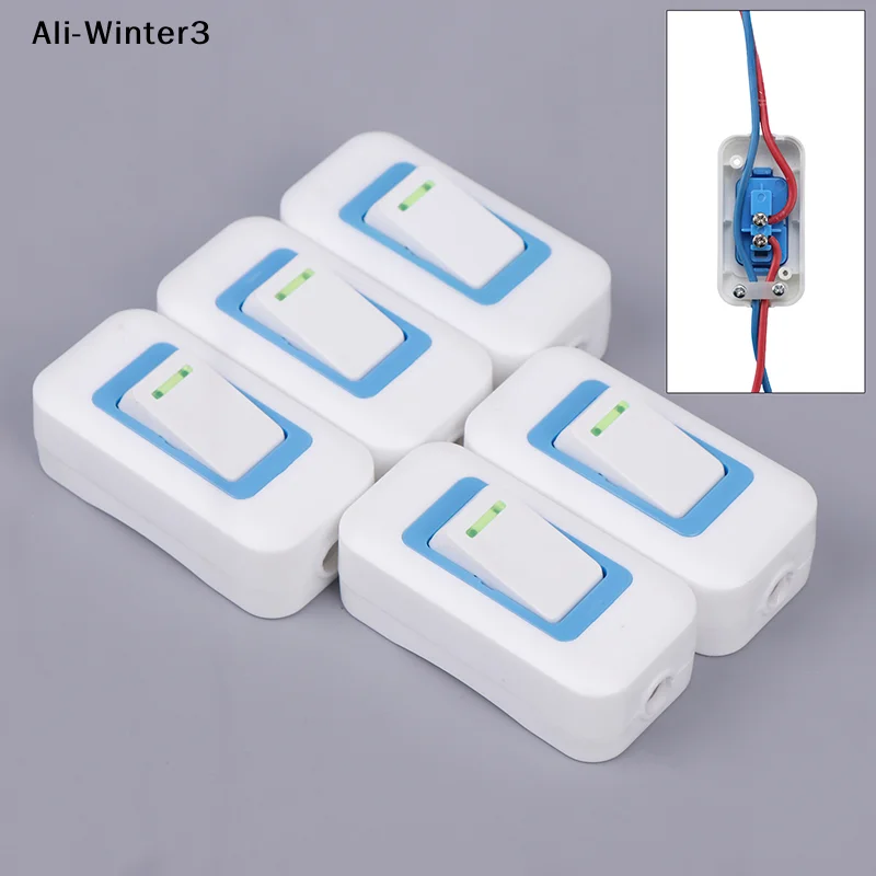 Interruptor de Botón Pequeño Tipo Balancín, 1/5 Piezas, Cableado, Blanco, de Presión, para Electrodomésticos Pequeños, Forma de Barco