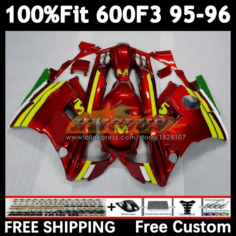 OEM Fairing +Tank For HONDA Movistar red CBR 600F3 600 F3 FS CBR600FS 56No.18 CBR600 F3 CBR600F3 95 96 1995 1996 Injection Body