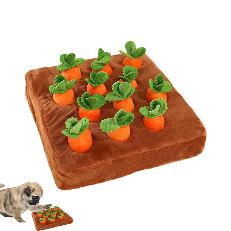 

Dog Carrot Plush Toy Interactive Dog Toys Plush Puzzle Toys 2 In 1 Non-Slip Nosework Feed Games For Aggressive Chewers Pet