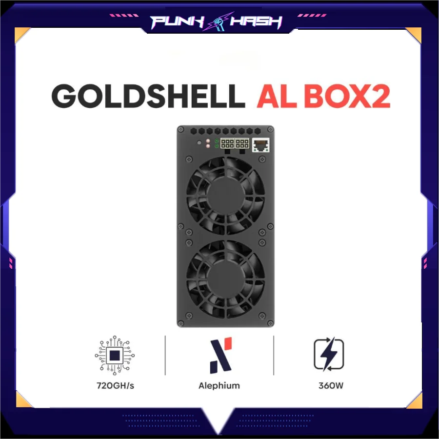 Совершенно новая модель Goldshell AL-BOX II 720G 360W ALPH Miner albox 2 Blake3 алгоритм Alephium Mining Machine с дополнительным блоком питания.