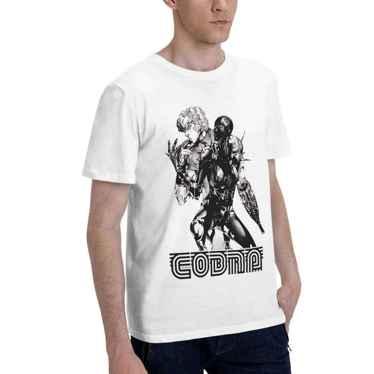 Cobra Lady Armaroid Space Adventure Cobra Men Tshirt 100% Cotton Male Tops Printed Short Sleeve