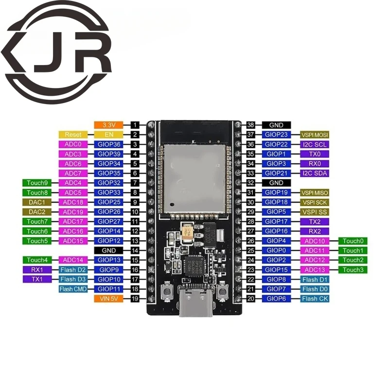 1-10PCS ESP32 Development Board TYPE-C CP2102/CH340C WiFi+Bluetooth Ultra-Low Power Consumption Dual Core ESP-WROOM-32 30/38Pin