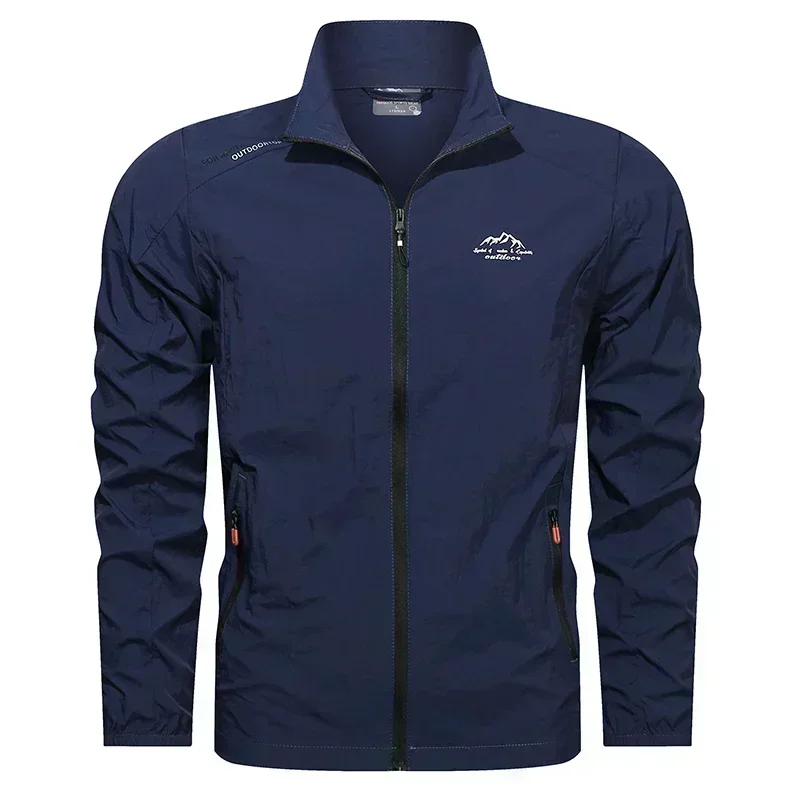 UPF100+ Heren Zomer Windjack Zakken met rits Uv-zonbescherming Jassen Ademend Ultralichte kleding Outdoor Huid Dunne jassen Kamp