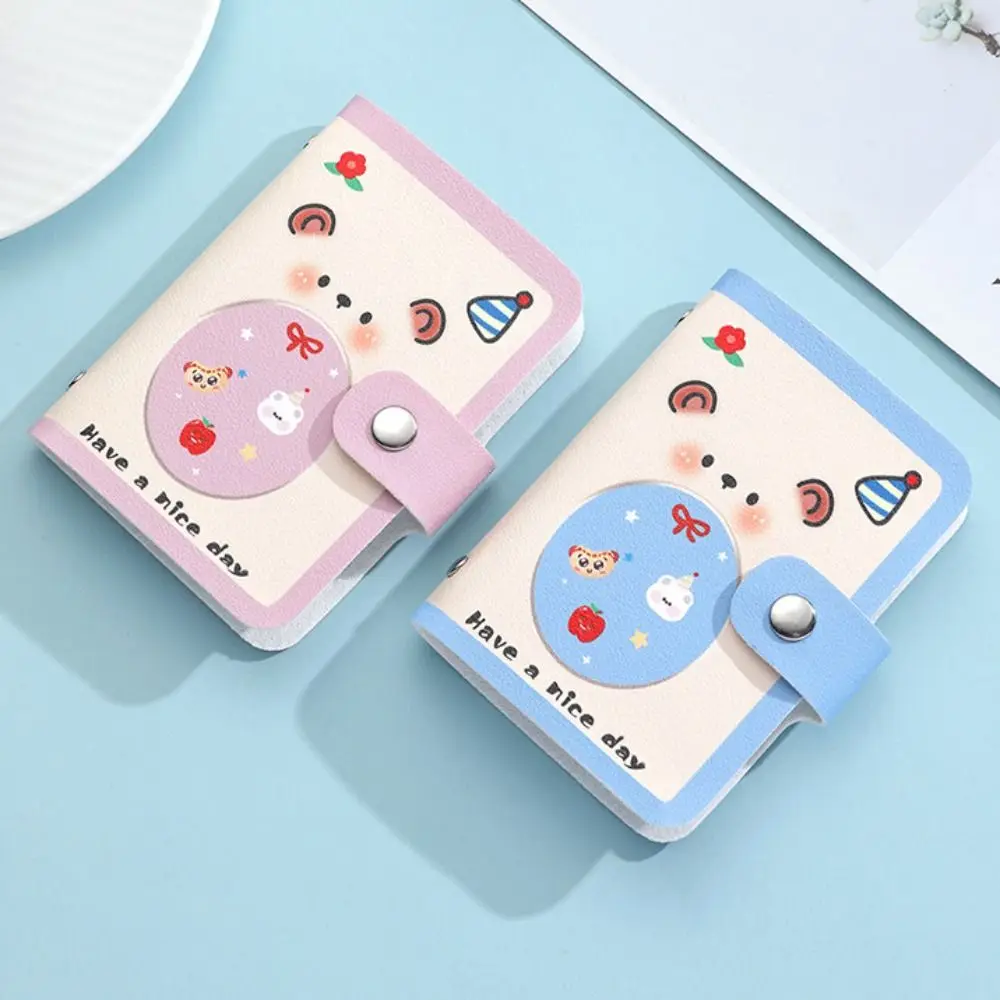 لطيف بو الجلود حامل البطاقة حالة متعددة فتحة للبطاقات الكرتون الدب IC رخصة القيادة المنظم سعة كبيرة محفظة نسائية للعملات المعدنية فتاة النساء