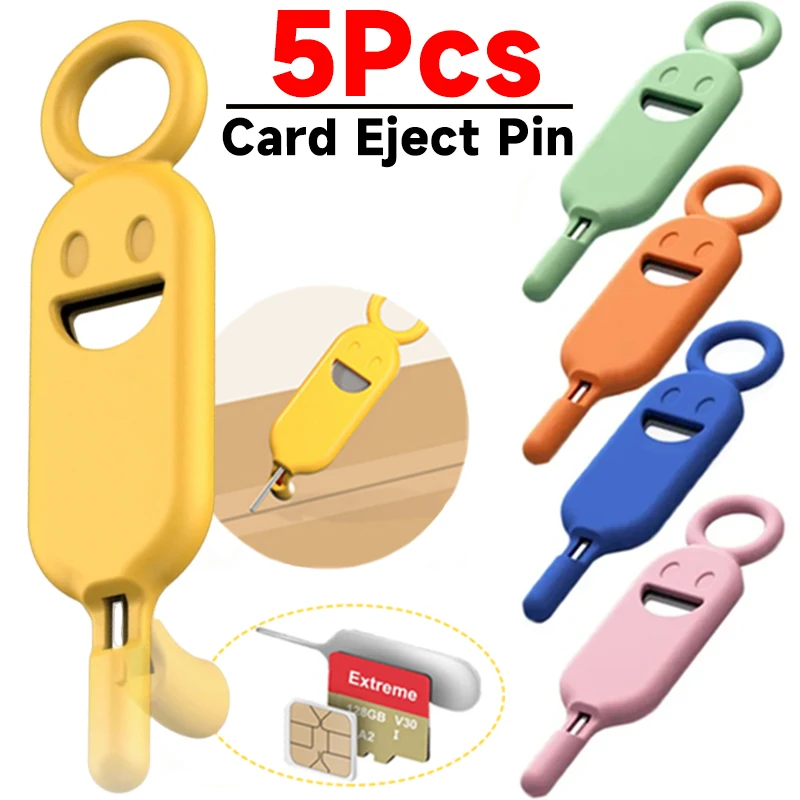 

5-1Pcs Universal Sim Card Eject Pin Needle with Storage Case Anti-lost Tray Ejector Pins Needle Opener Ejector for Iphone 1514