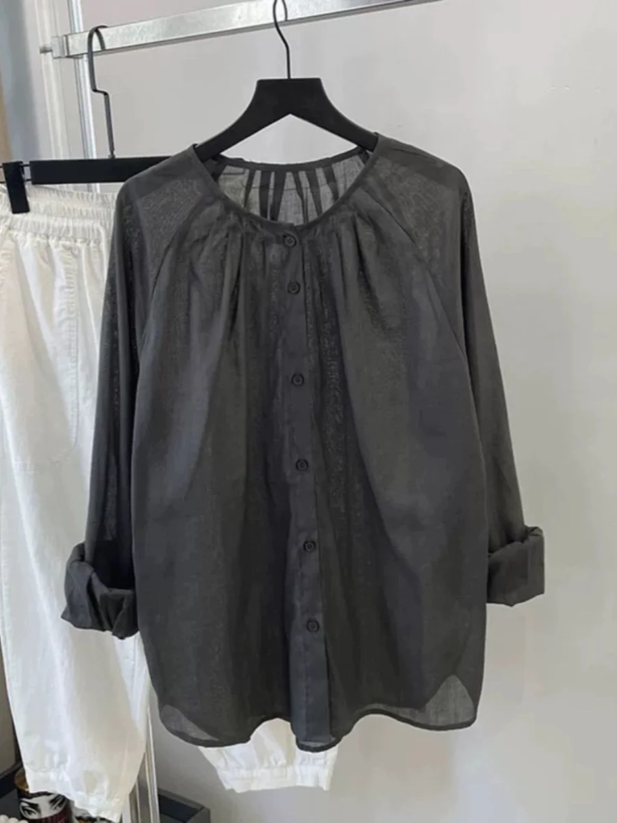 

Легкий длинный све, круглый женский кардиган Ne Linen Cotton Blend irt, верхняя одежда свободного покроя, летняя одежда для поездок на работу