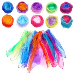 Scarves Juggling Performance Props for Kids Dance Scarfs Square Silk Scarf Gradient Color Scarf Gradient Color Dancing Scarf