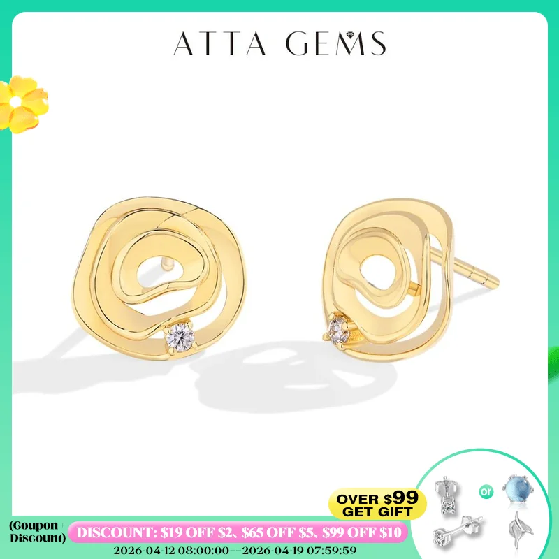 

ATTAGEMS романтические серьги-гвоздики с муассанитом для женщин, дизайн розы, полые серьги из стерлингового серебра S925, помолвка, свадебный винтажный подарок, новинка