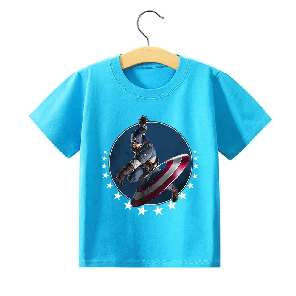 MINISO Marvels Children Cotton T Shirt Spidermans Boys Girls Clothes Wolverine Hulk Cartoon Tees Summer Tops Cute Baby Clothing