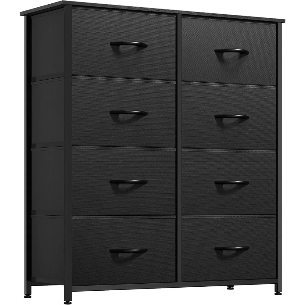 

Fabric Dresser for Bedroom, Tall Storage Dresser with 8 Drawers, Black Dresser & Chest of Drawers, Storage Drawer Organizer for