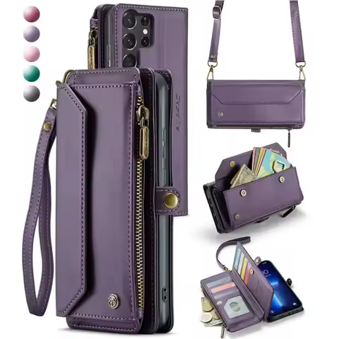 Crossbody Wallet Case for Samsung Galaxy S23 S21 FE S25 S24 S22 Ultra Plus A16 A26 A36 A56 A55 A54 A35 A34 A25 A15 A14 A24 Cover