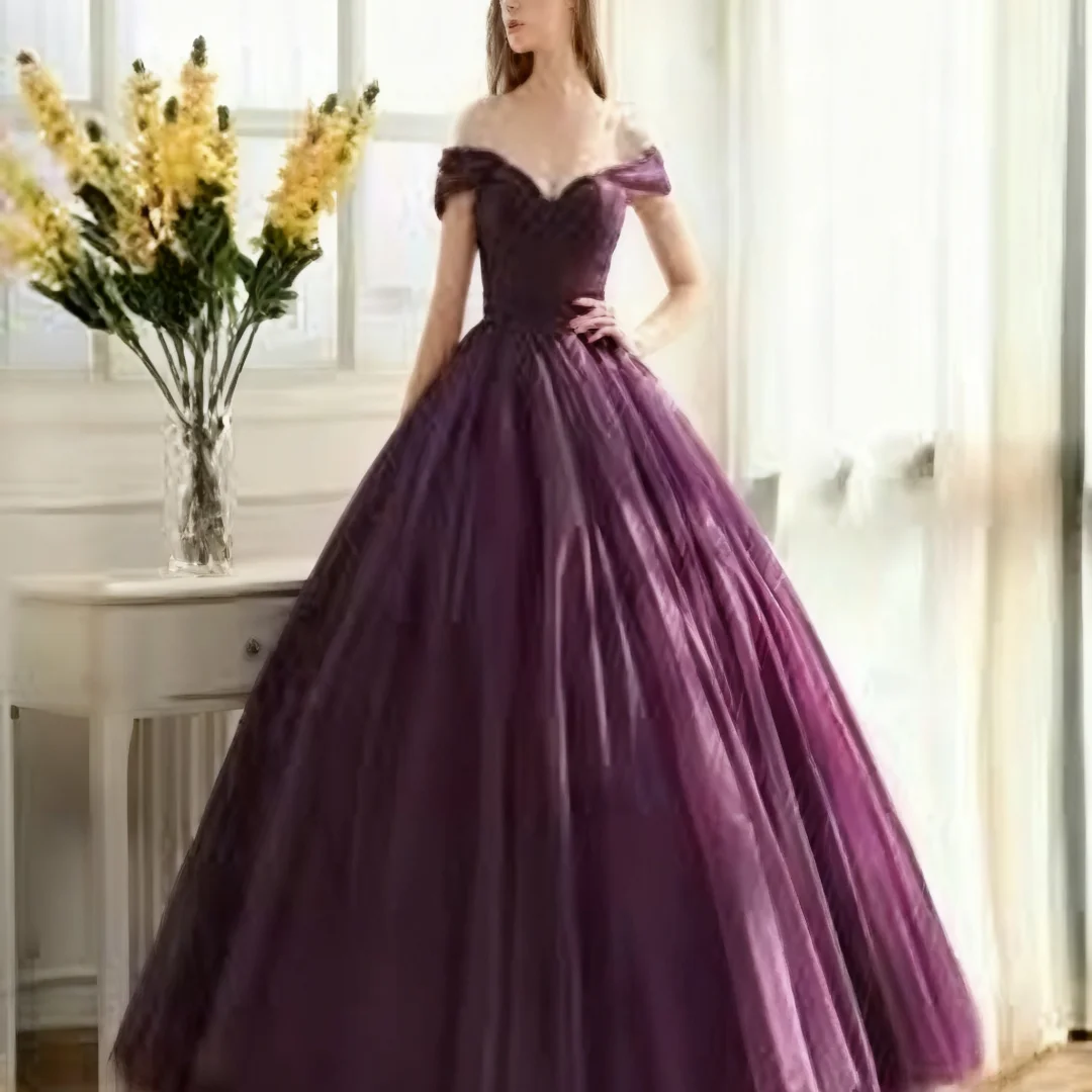

Customized Off The Shoulder Ball Gown Long Evening Dress formal evening dresses birthday party prom gowns for women