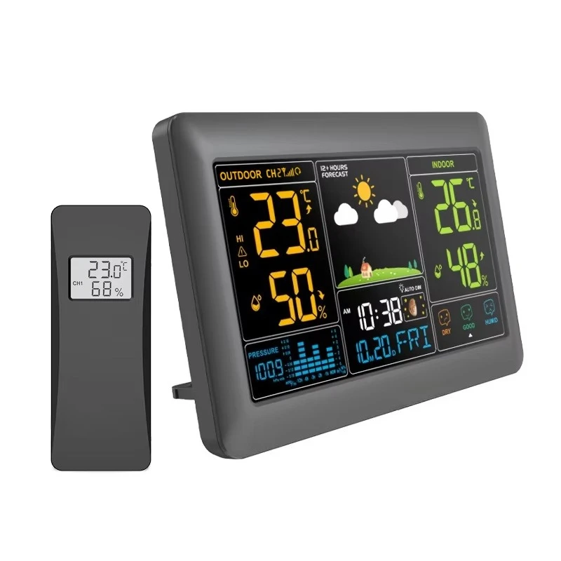 China Multi-function Weather Clock Temperature Humidity Meter Weather Forecast Radio Alarm Clock No Display