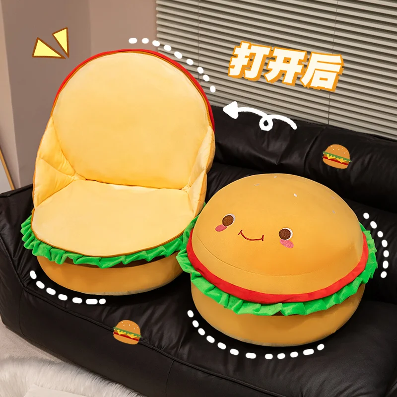 Burger cushion plush toy creative design cute, cute, soft, comfortable, accompanying, soothing, trendy decoration gift