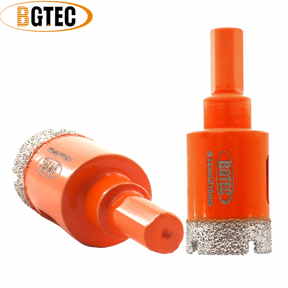 BGTEC 2pcs Dia25mm Triangle Shank Diamond Core Bits Drilling Crown For Marble Granite Masonry Brick Hole Saw Tile Drill Bits