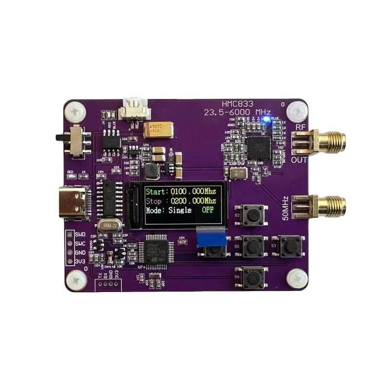 HMC833 23.5 ميجا هرتز-6000 ميجا هرتزType-C وحدة مولد إشارة الشحن مع شاشة OLED 0.96 بوصة