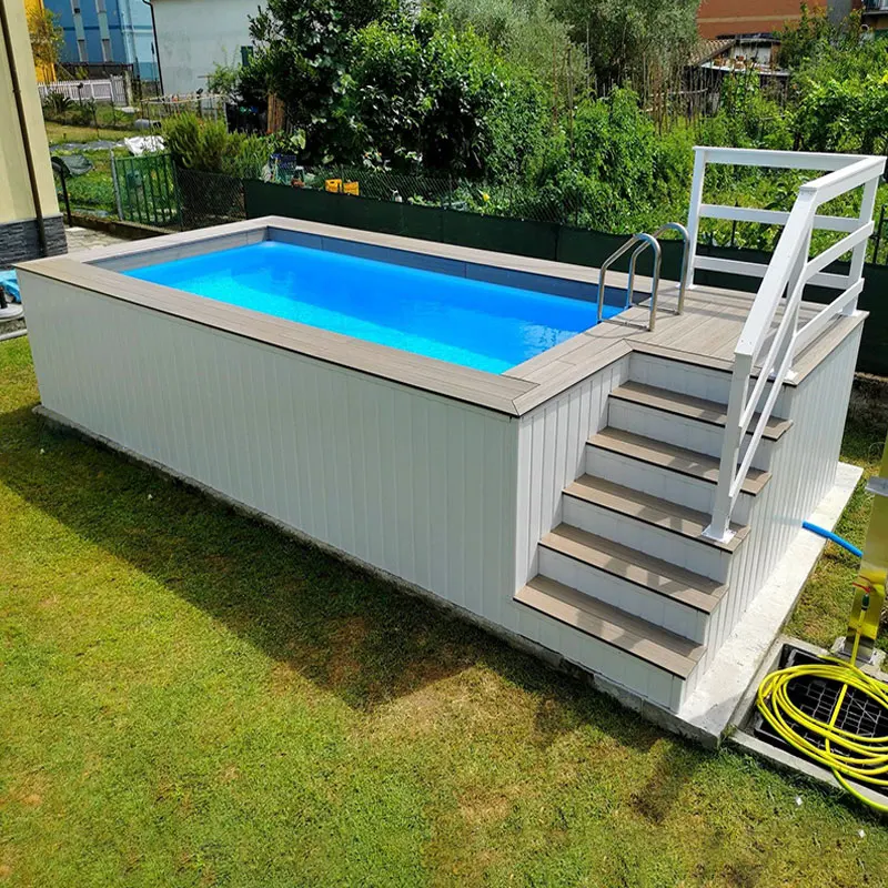 Family Swim Spa Pool Design Piscina Shell Prefabricated Piscine Fiberglass 5m 4m Wood Above Ground Pools Swimming Outdoor