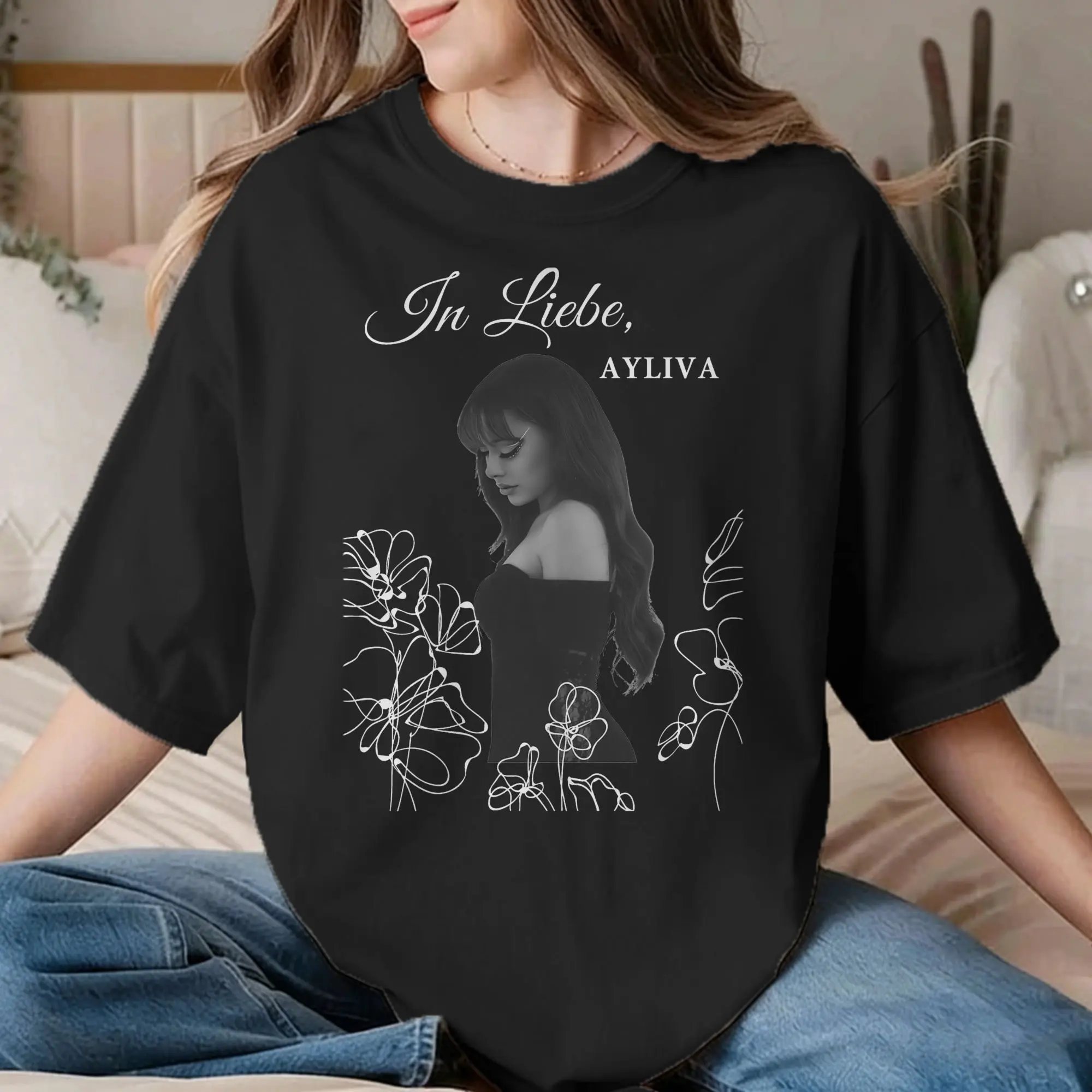 Ayliva In Liebe for Men Women T Shirt Pop Singer Music Vintage Tee Shirt Short Sleeve   T-Shirt Pure Cotton Big Size Clothes